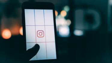 Instagram logo on mobile