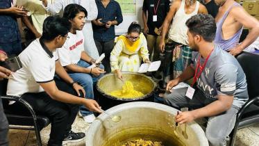 Tanjin Tisha, Tawsif Mahbub, and others serve meals to flood victims in shelters