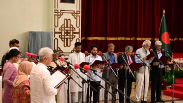 The swearing in ceremony of Bangladesh's new interim government in Dhaka on August 8, 2024. | File photo: AFP