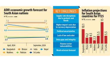 Inflation projections for South Asian countries for FY25
