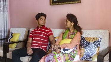 Child mindfully speaking to his parent.