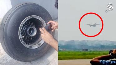 Bangladesh plane wheel falls off