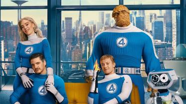 Promotional material for The Fantastic Four: First Steps 