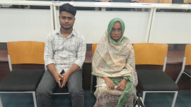 Josna Begum and her son Md Sazzad. Photo: Star