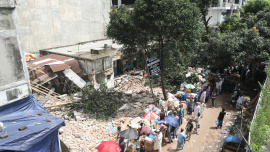 Equipment, including routers and other machinery, had been looted from the facility. Photo: Palash Khan