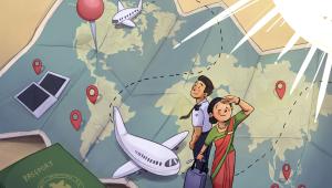 Graphical representation of a career as a flight attendant