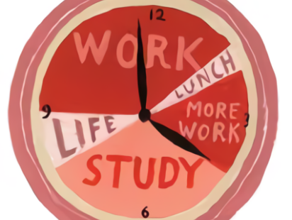 Illustration of a hectic work schedule