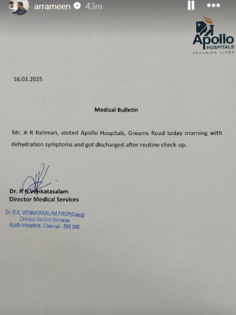AR Rahman hospitalised due to dehydration